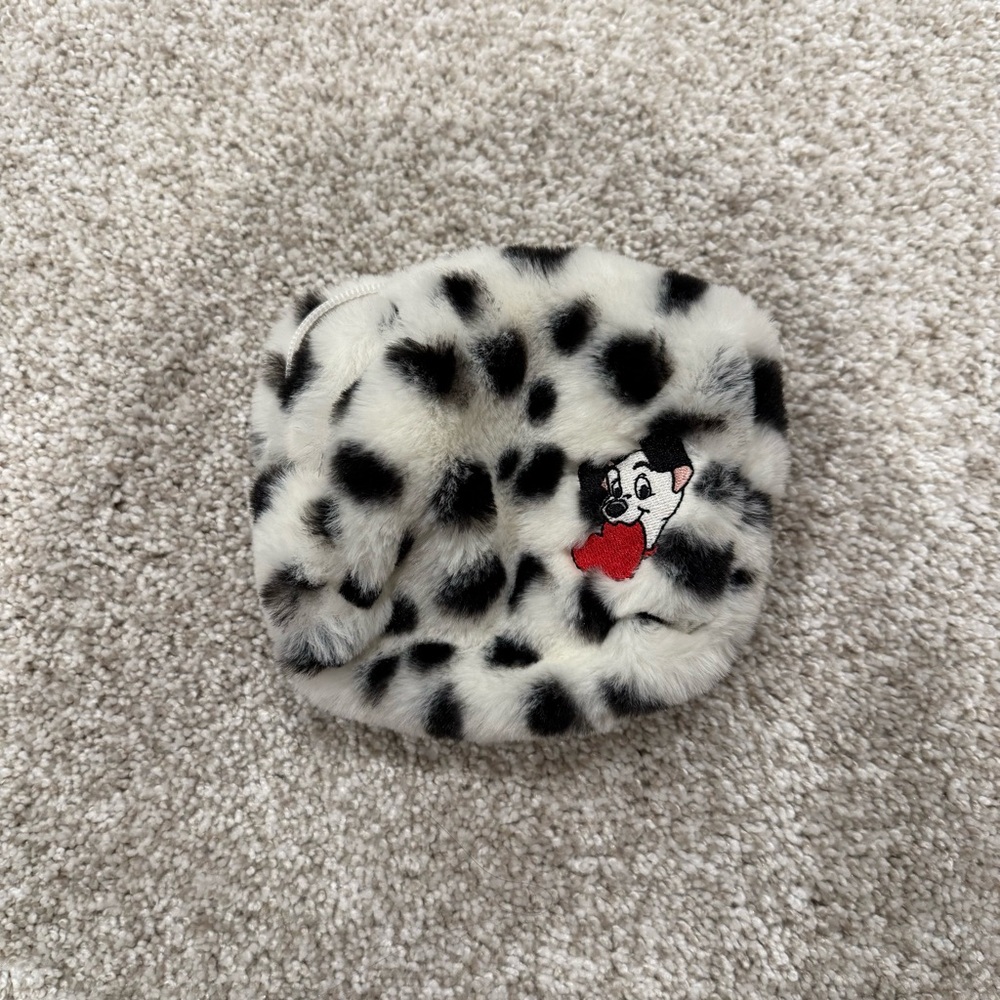 Uniqlo Disney Dog Dalmatian Print Faux Fur Pouch